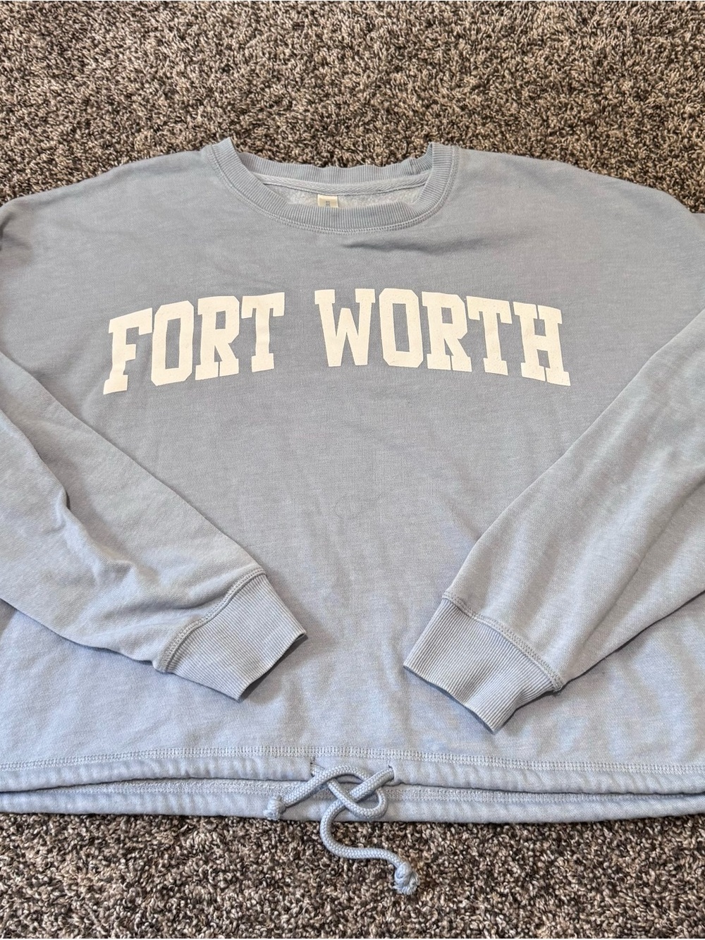 US Apparel Light Blue FORT WORTH Crewneck Sweatshirt